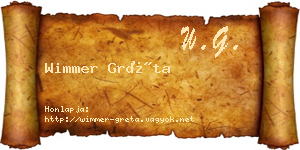 Wimmer Gréta névjegykártya